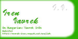 iren vavrek business card